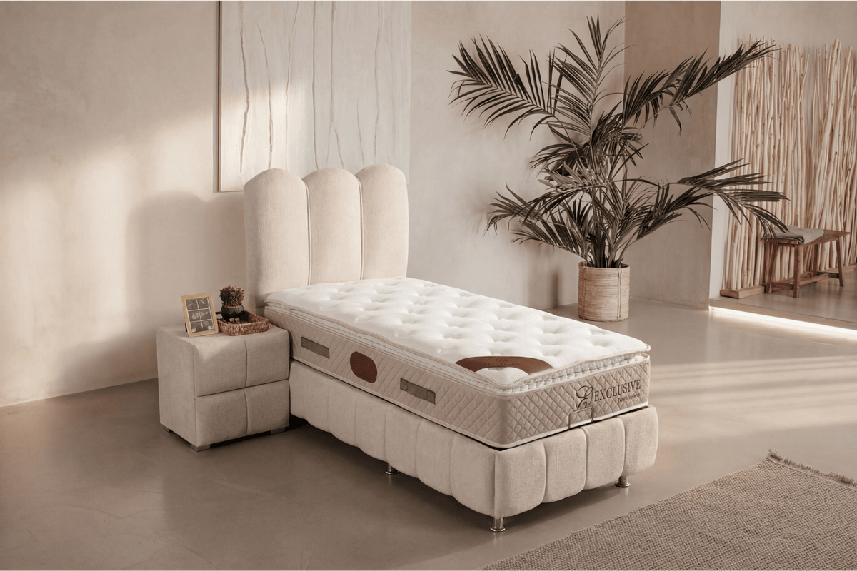 Lit Coffre Enfant EVA BLANC CASSE - CHENILLE