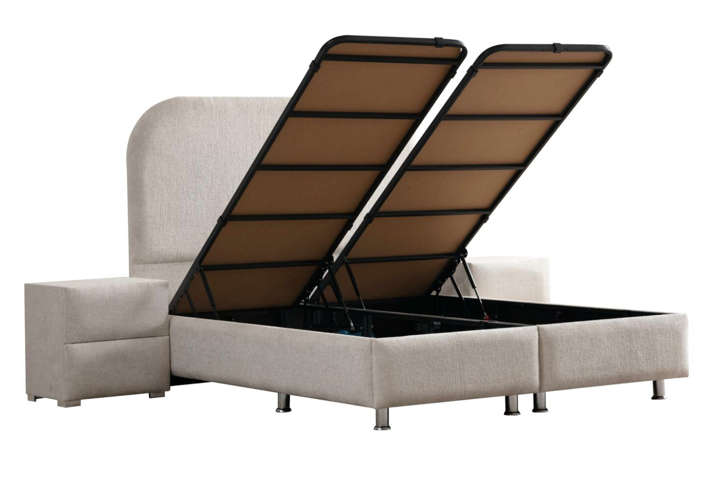 LIT COFFRE JADE EN TISSUS CHENILLE
