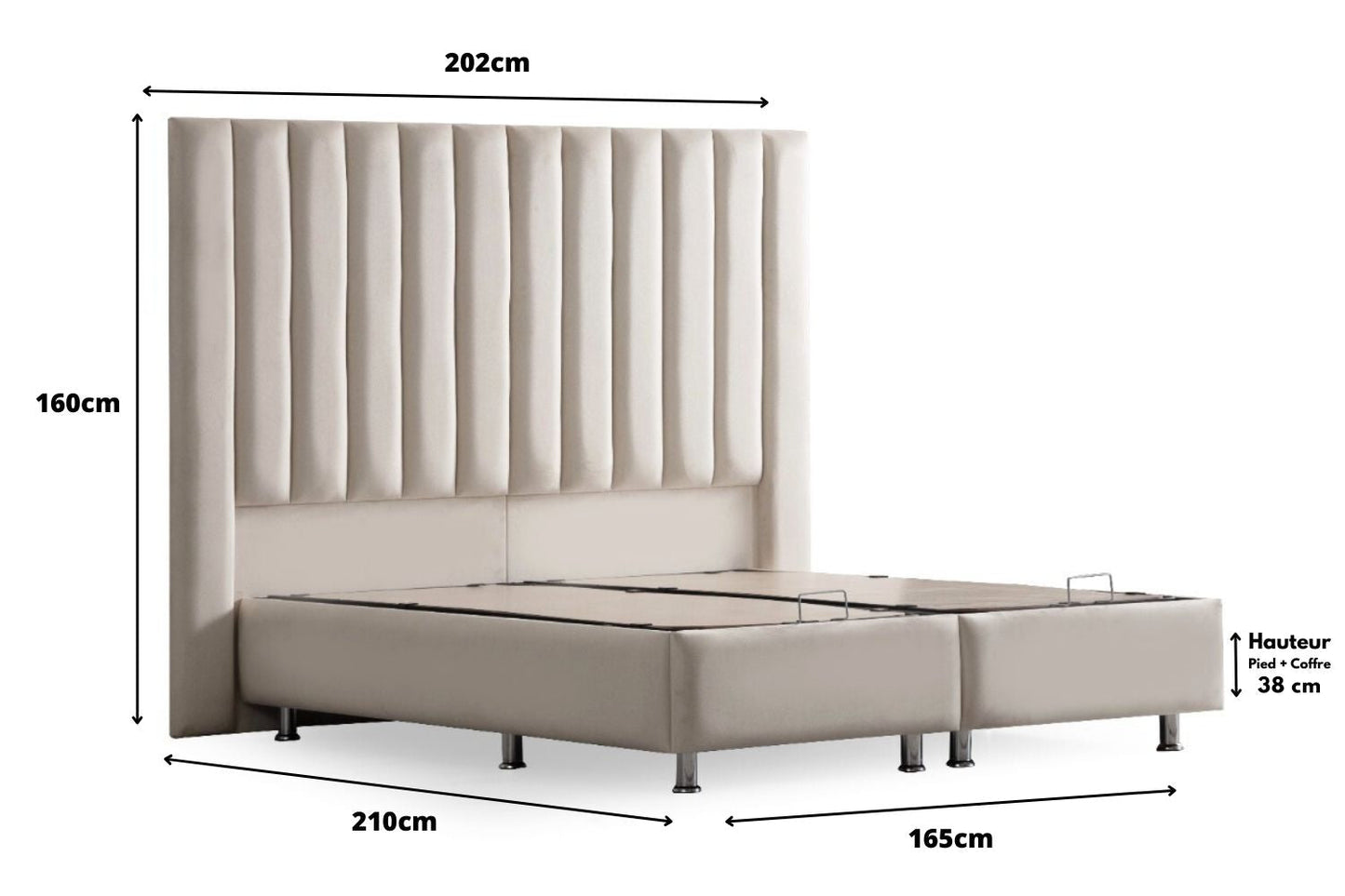 LIT COFFRE ATHENA BLANC CASSE