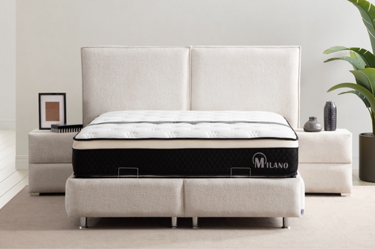 LIT COFFRE MAYA BLANC CASSE EN TISSUS CHENILLE