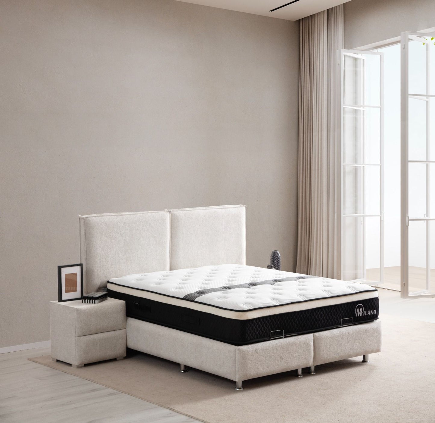 LIT COFFRE MAYA EN TISSUS CHENILLE