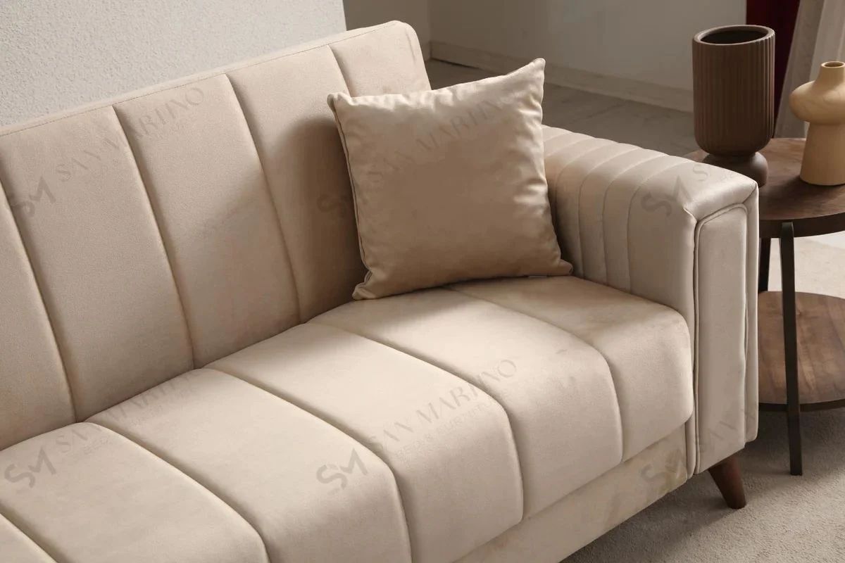 Canapé Convertible Nova Velours Beige