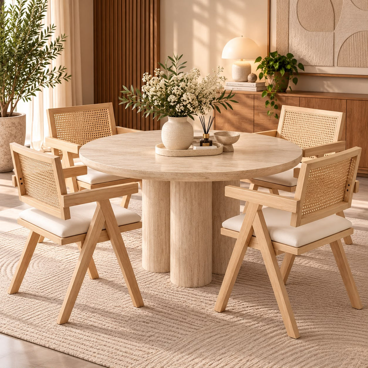 Table a manger effet Travertin Maya