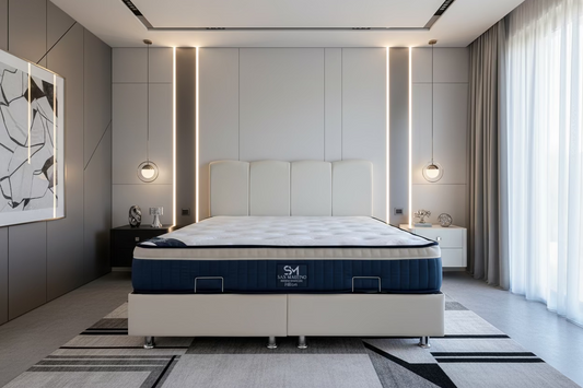 Lit Coffre CELIA Blanc Cassé- Velours