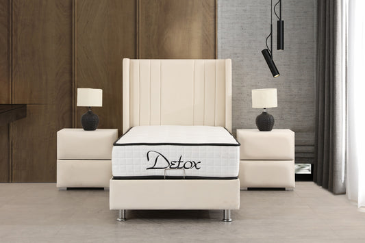 Lit Coffre Enfant alma BLANC CASSE - Velours