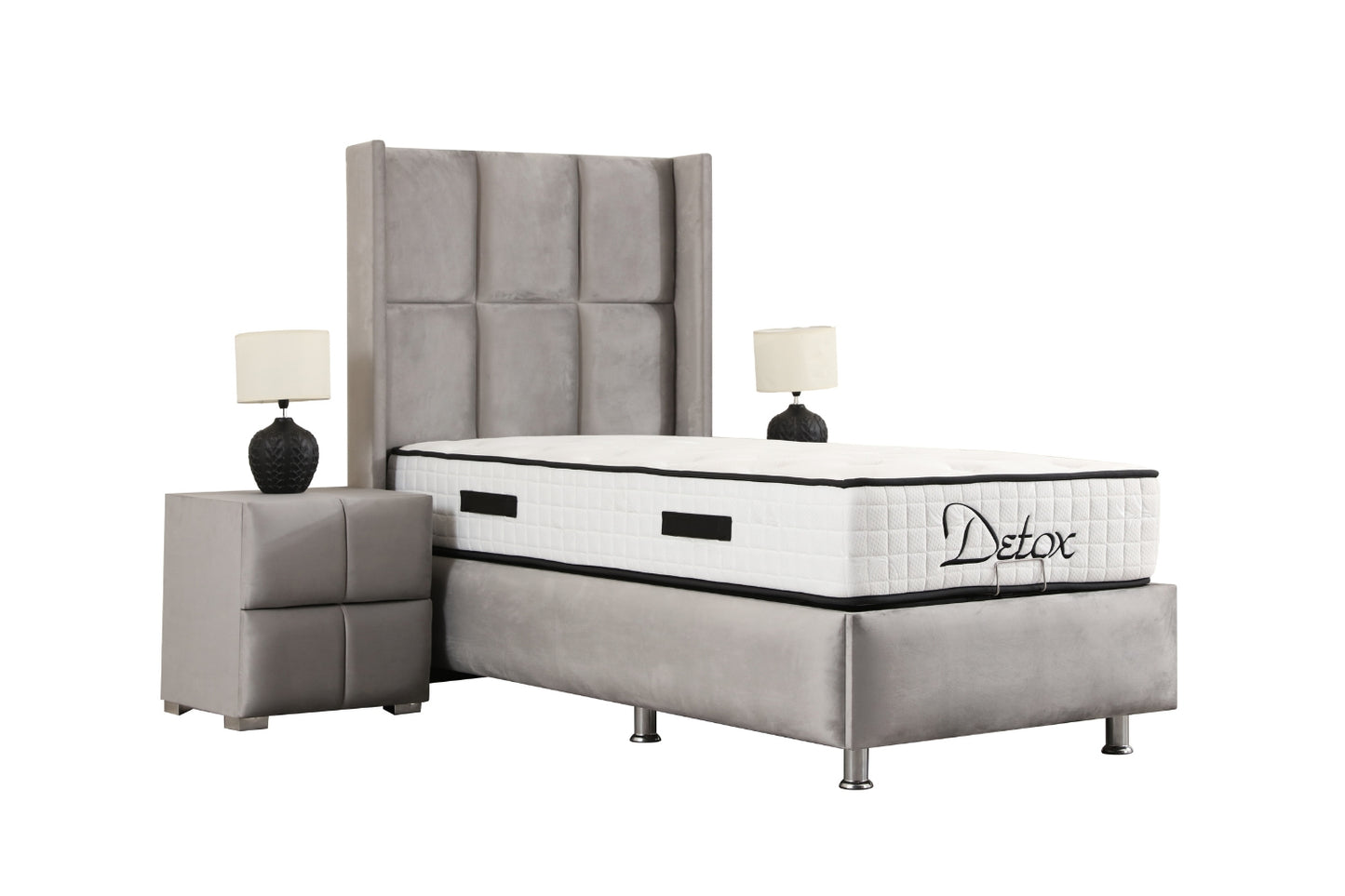 LIT COFFRE RIO 1 PLACE GRIS