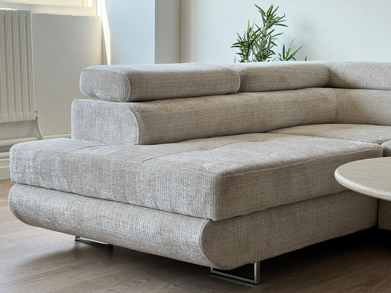 Canapé D'angle Convertible En Tissu Gris Clair - Ida - 3 Places. Fauteuil D' angle Réversible Coffre - Canapé Canapé D'angle Convertible En Tissu Gris Clair - Ida - 3 Places. Fauteuil D' angle Réversible Coffre - Canapé