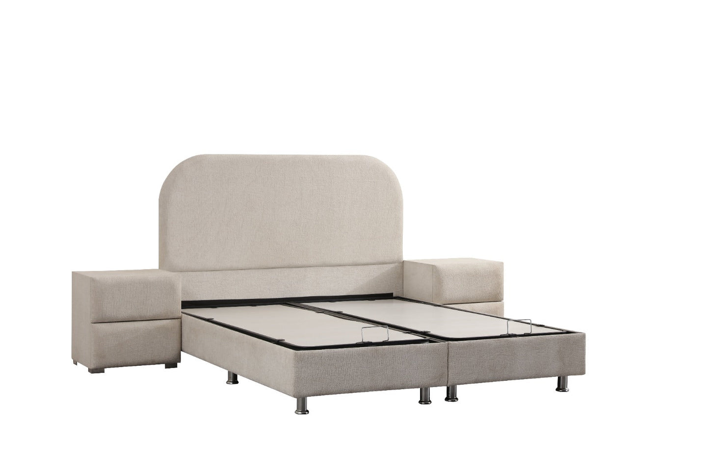Lit Coffre EDA Blanc Cassé - Chenille