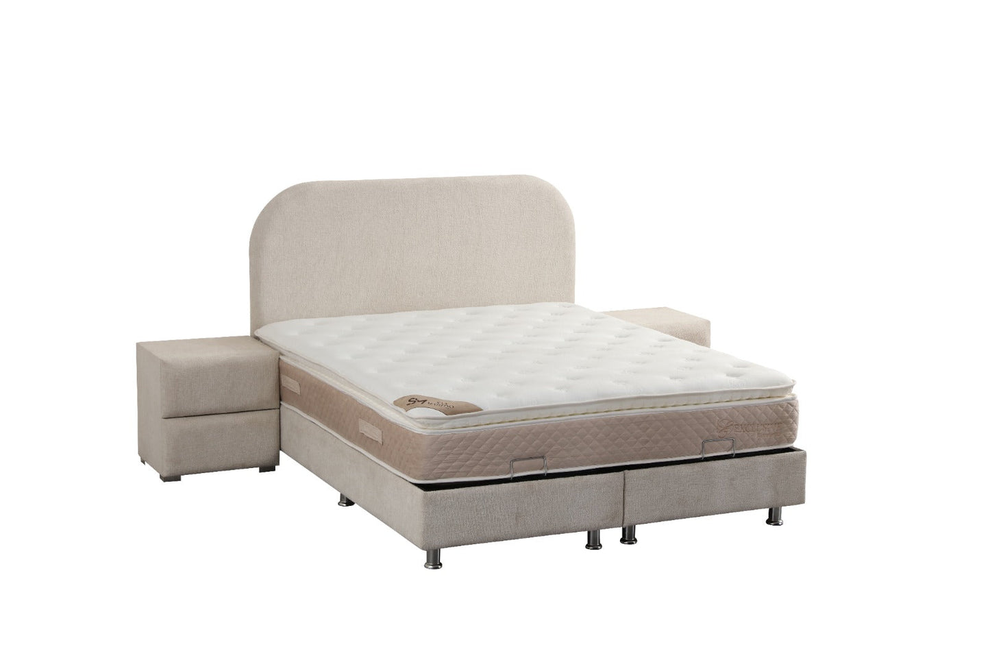 Lit Coffre EDA Blanc Cassé - Chenille