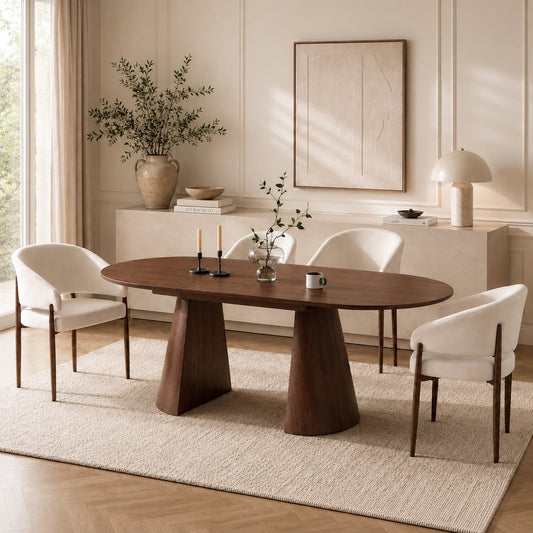 Table a manger extensible ceramique Anastasia Noyer