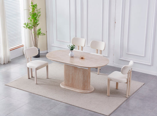 Table a manger rallonge Vanessa Travertin