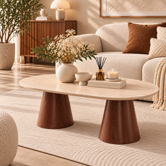 Table Basse Iconic Noyer Travertin