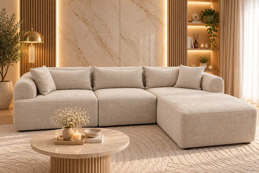 Canapé Mila Modulable Tissu Marbella Crème