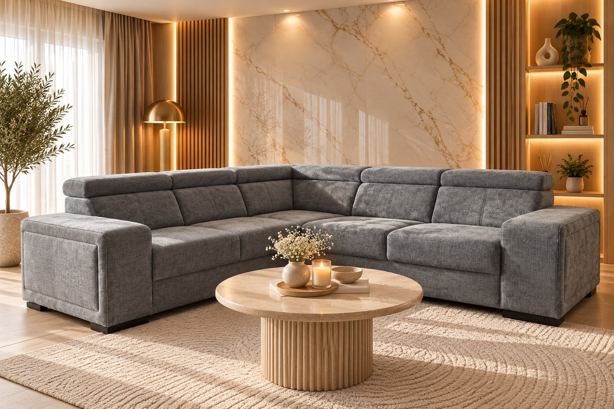 Canapé Karola Tissu Marbella Gris Anthracite