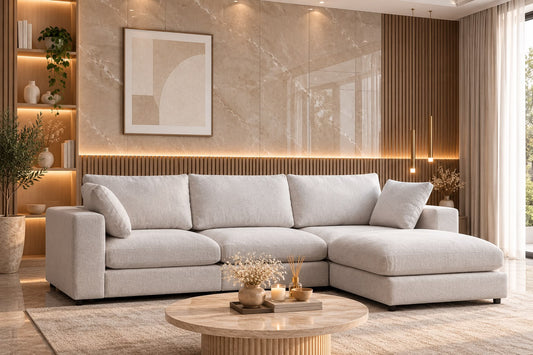 Canapé Julia Modulable Chenille 3+1 Pouf