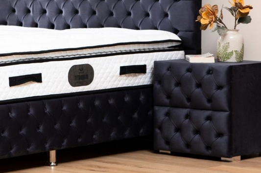 Chevet Capitonné Velours Anthracite